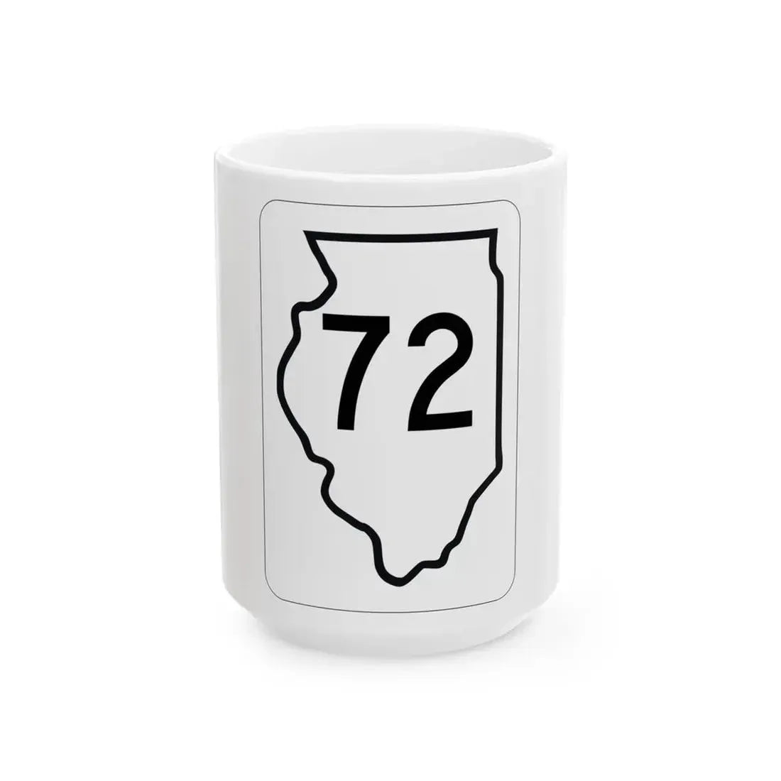 Illinois 72 1950 (Illinois) (Road Sign) White Coffee Mug 15oz - Go Mug Yourself