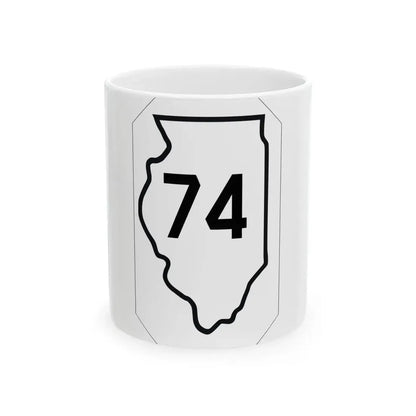 Illinois 74 1926 (Illinois) (Road Sign) White Coffee Mug 11oz - Go Mug Yourself