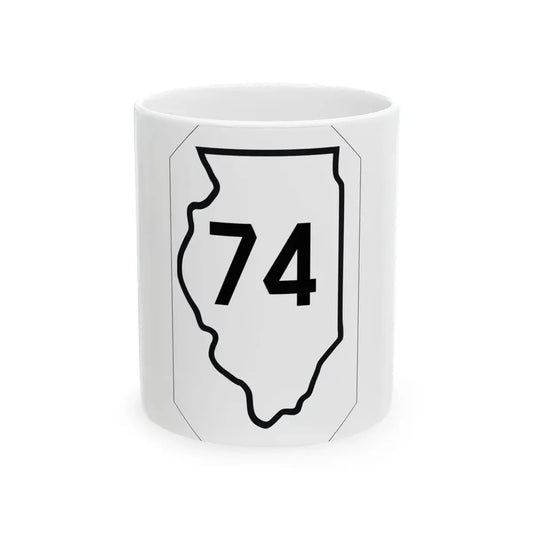 Illinois 74 1926 (Illinois) (Road Sign) White Coffee Mug 11oz - Go Mug Yourself