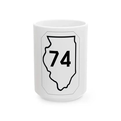 Illinois 74 1926 (Illinois) (Road Sign) White Coffee Mug 15oz - Go Mug Yourself