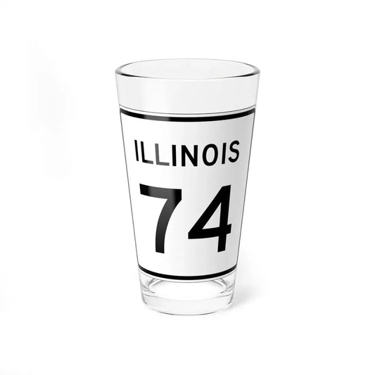 Illinois 74 (Illinois) (Road Sign) Pint Glss 16oz 16oz - Go Mug Yourself