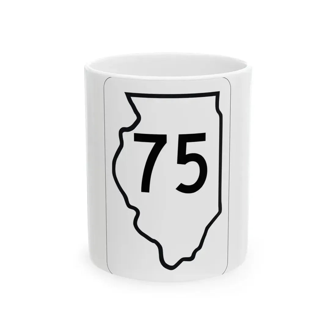 Illinois 75 1950 (Illinois) (Road Sign) White Coffee Mug 11oz - Go Mug Yourself