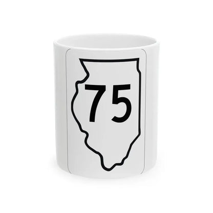 Illinois 75 1950 (Illinois) (Road Sign) White Coffee Mug 11oz - Go Mug Yourself