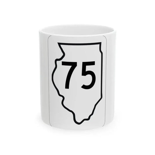 Illinois 75 1950 (Illinois) (Road Sign) White Coffee Mug 11oz - Go Mug Yourself