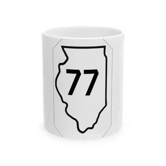 Illinois 77 1926 (Illinois) (Road Sign) White Coffee Mug 11oz - Go Mug Yourself