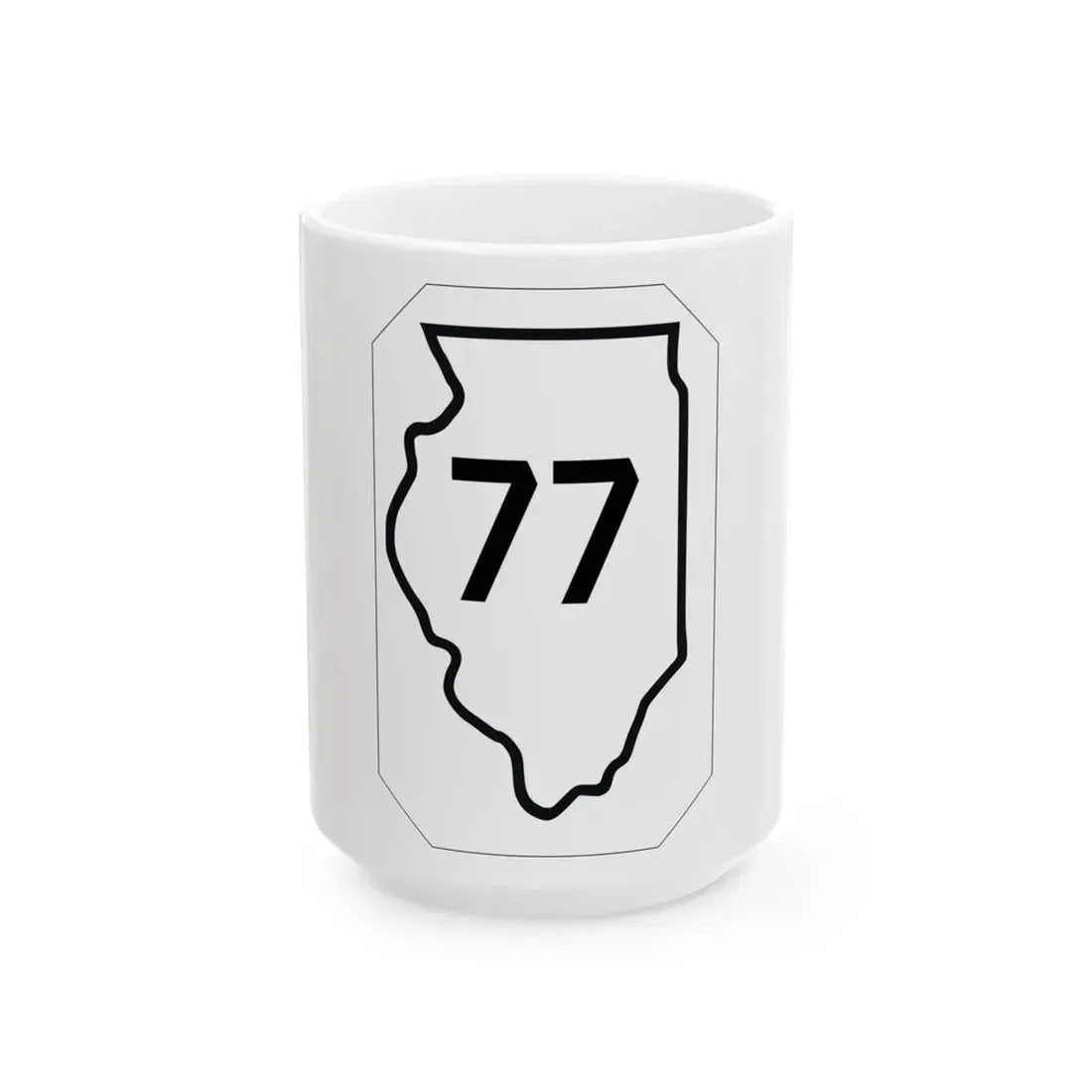 Illinois 77 1926 (Illinois) (Road Sign) White Coffee Mug 15oz - Go Mug Yourself