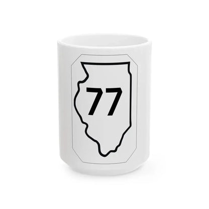 Illinois 77 1926 (Illinois) (Road Sign) White Coffee Mug 15oz - Go Mug Yourself