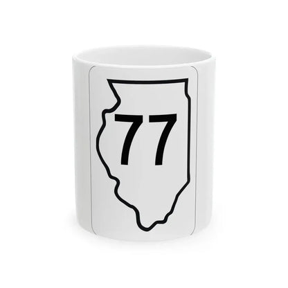 Illinois 77 1950 (Illinois) (Road Sign) White Coffee Mug 11oz - Go Mug Yourself