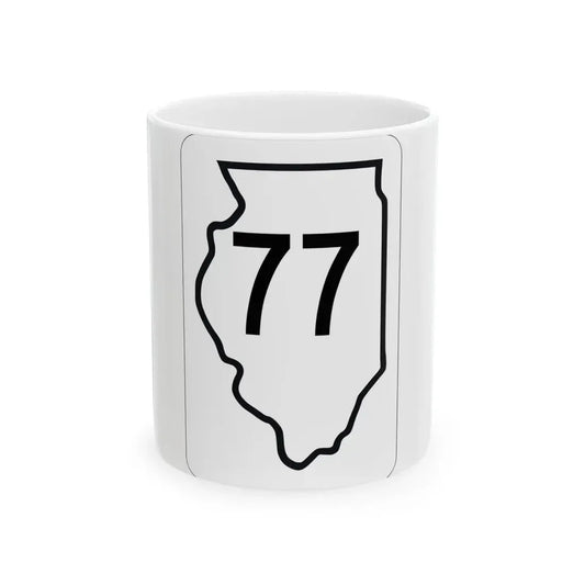 Illinois 77 1950 (Illinois) (Road Sign) White Coffee Mug 11oz - Go Mug Yourself