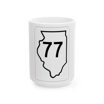 Illinois 77 1950 (Illinois) (Road Sign) White Coffee Mug 15oz - Go Mug Yourself