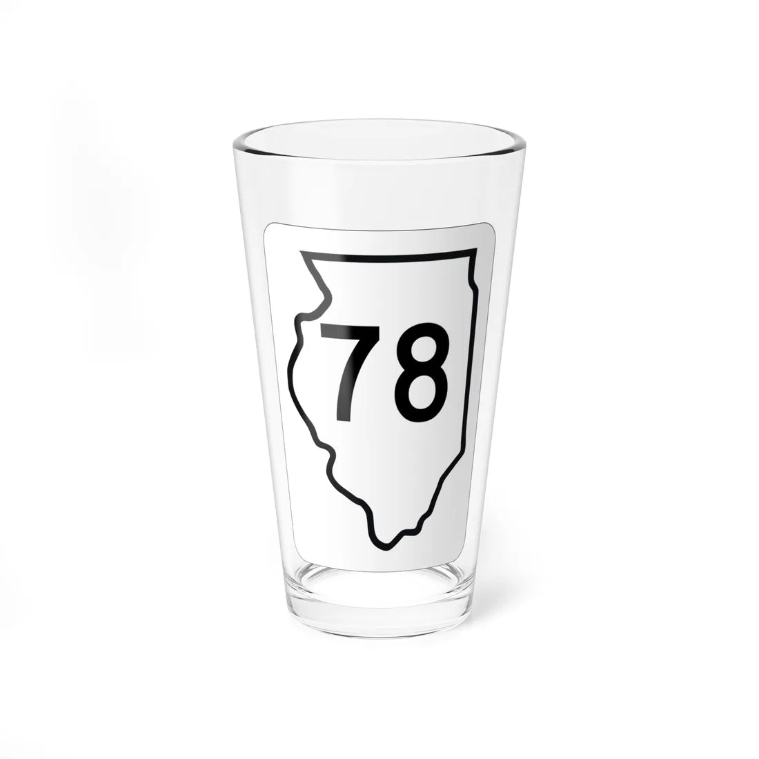 Illinois 78 1950 (Illinois) (Road Sign) Pint Glass 16oz 16oz - Go Mug Yourself