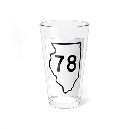Illinois 78 1950 (Illinois) (Road Sign) Pint Glass 16oz 16oz - Go Mug Yourself