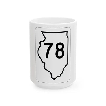 Illinois 78 1950 (Illinois) (Road Sign) White Coffee Mug 15oz - Go Mug Yourself