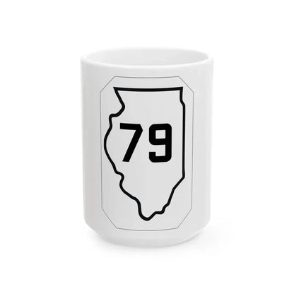Illinois 79 1926 (Illinois) (Road Sign) White Coffee Mug 15oz - Go Mug Yourself