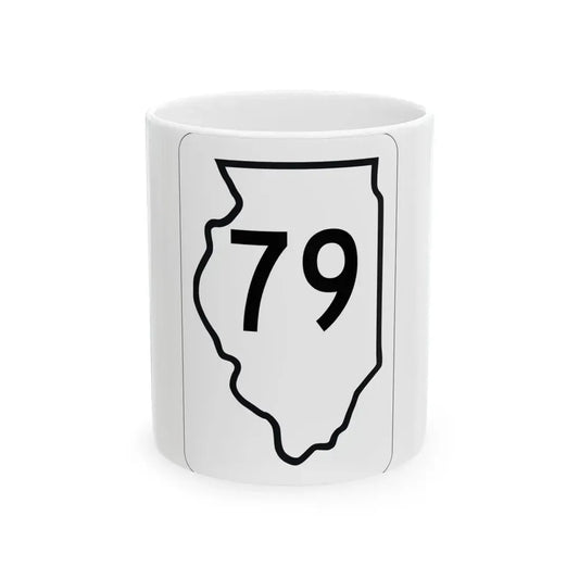 Illinois 79 1950 (Illinois) (Road Sign) White Coffee Mug 11oz - Go Mug Yourself