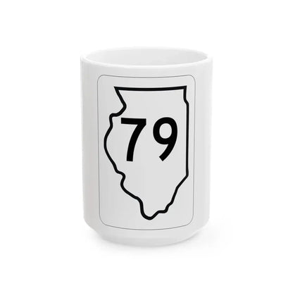 Illinois 79 1950 (Illinois) (Road Sign) White Coffee Mug 15oz - Go Mug Yourself