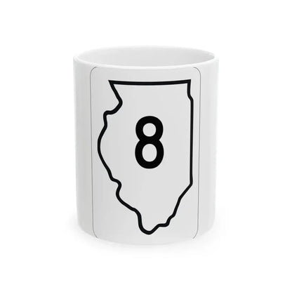 Illinois 8 1950 (Illinois) (Road Sign) White Coffee Mug 11oz - Go Mug Yourself