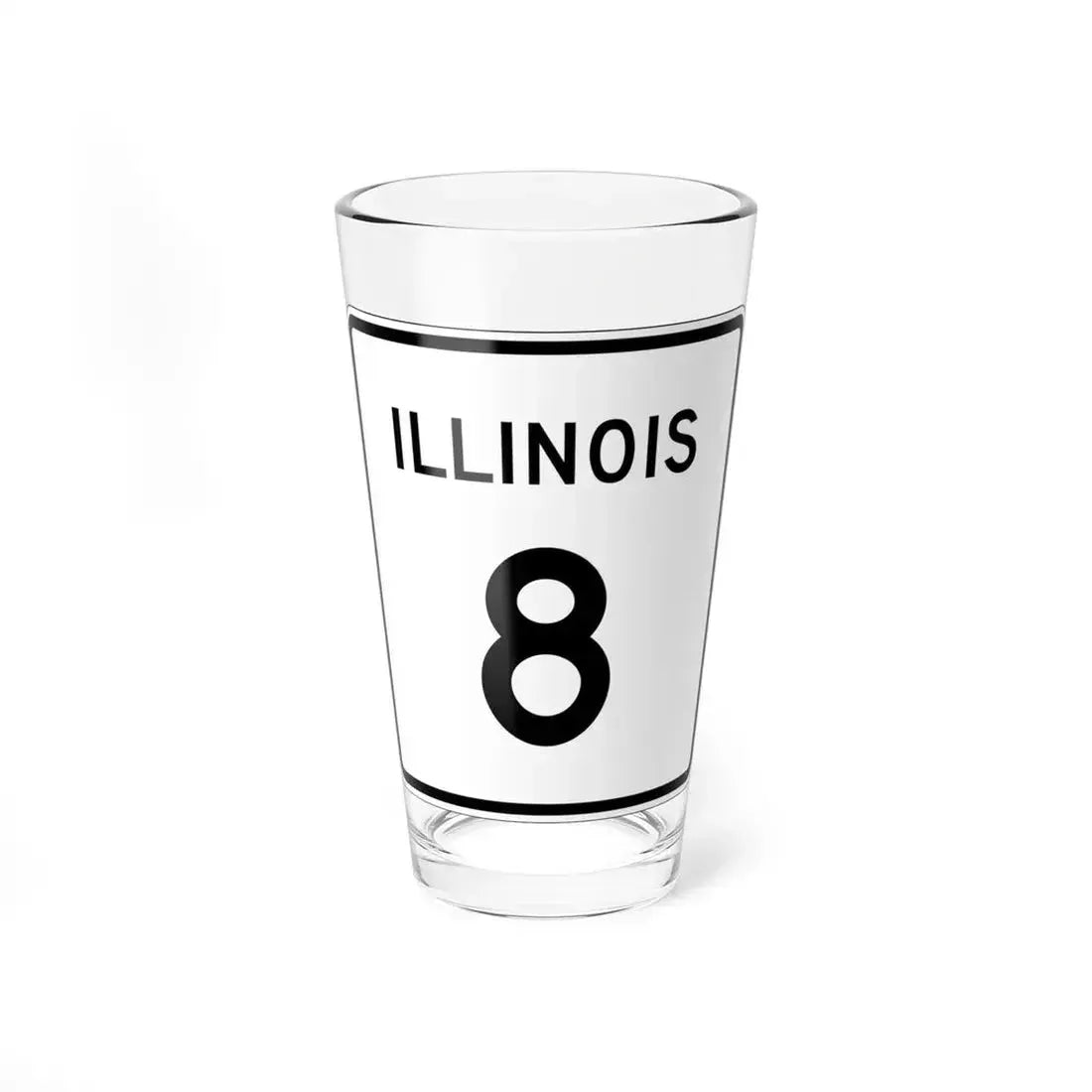 Illinois 8 (Illinois) (Road Sign) Pint Glass 16oz 16oz - Go Mug Yourself