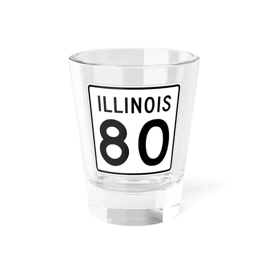 Illinois 80 1960 (Illinois) (Road Sign) Shot Glass 1.5oz 1.5oz - Go Mug Yourself