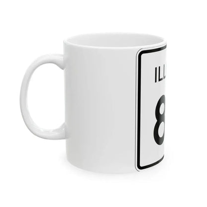 Illinois 80 (Illinois) (Road Sign) White Coffee Mug - Go Mug Yourself