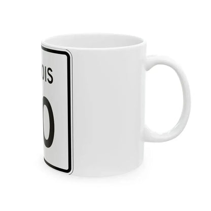 Illinois 80 (Illinois) (Road Sign) White Coffee Mug - Go Mug Yourself