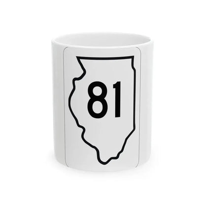 Illinois 81 1950 (Illinois) (Road Sign) White Coffee Mug 11oz - Go Mug Yourself