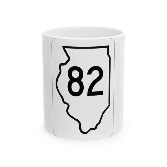 Illinois 82 1950 (Illinois) (Road Sign) White Coffee Mug 11oz - Go Mug Yourself