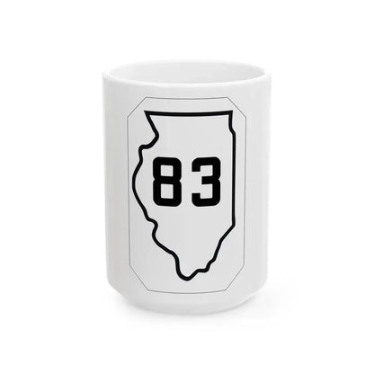 Illinois 83 1926 (Illinois) (Road Sign) White Coffee Mug 15oz - Go Mug Yourself