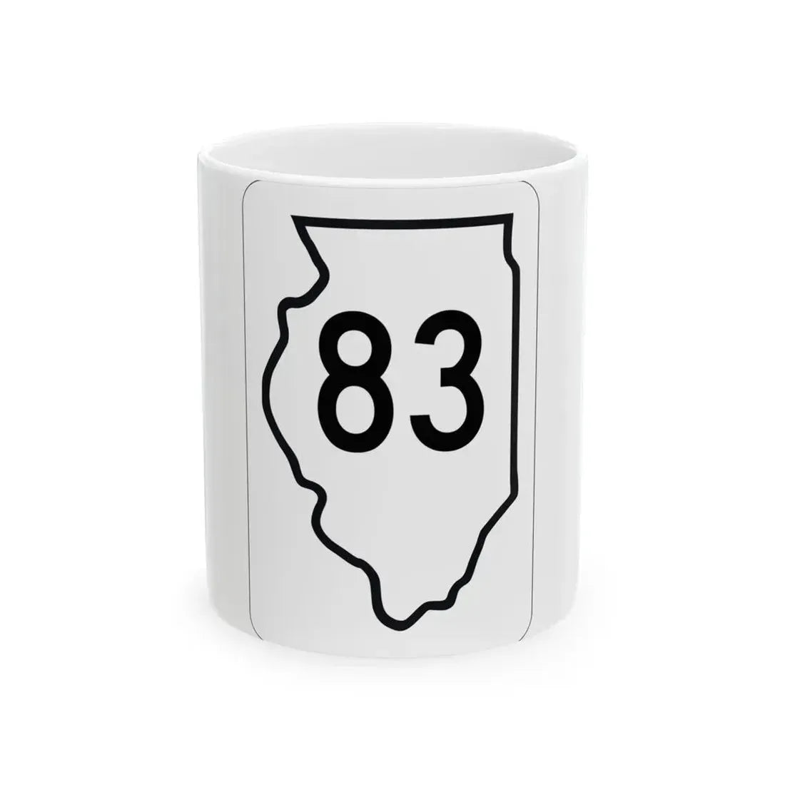 Illinois 83 1950 (Illinois) (Road Sign) White Coffee Mug 11oz - Go Mug Yourself