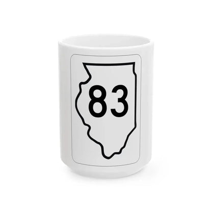 Illinois 83 1950 (Illinois) (Road Sign) White Coffee Mug 15oz - Go Mug Yourself
