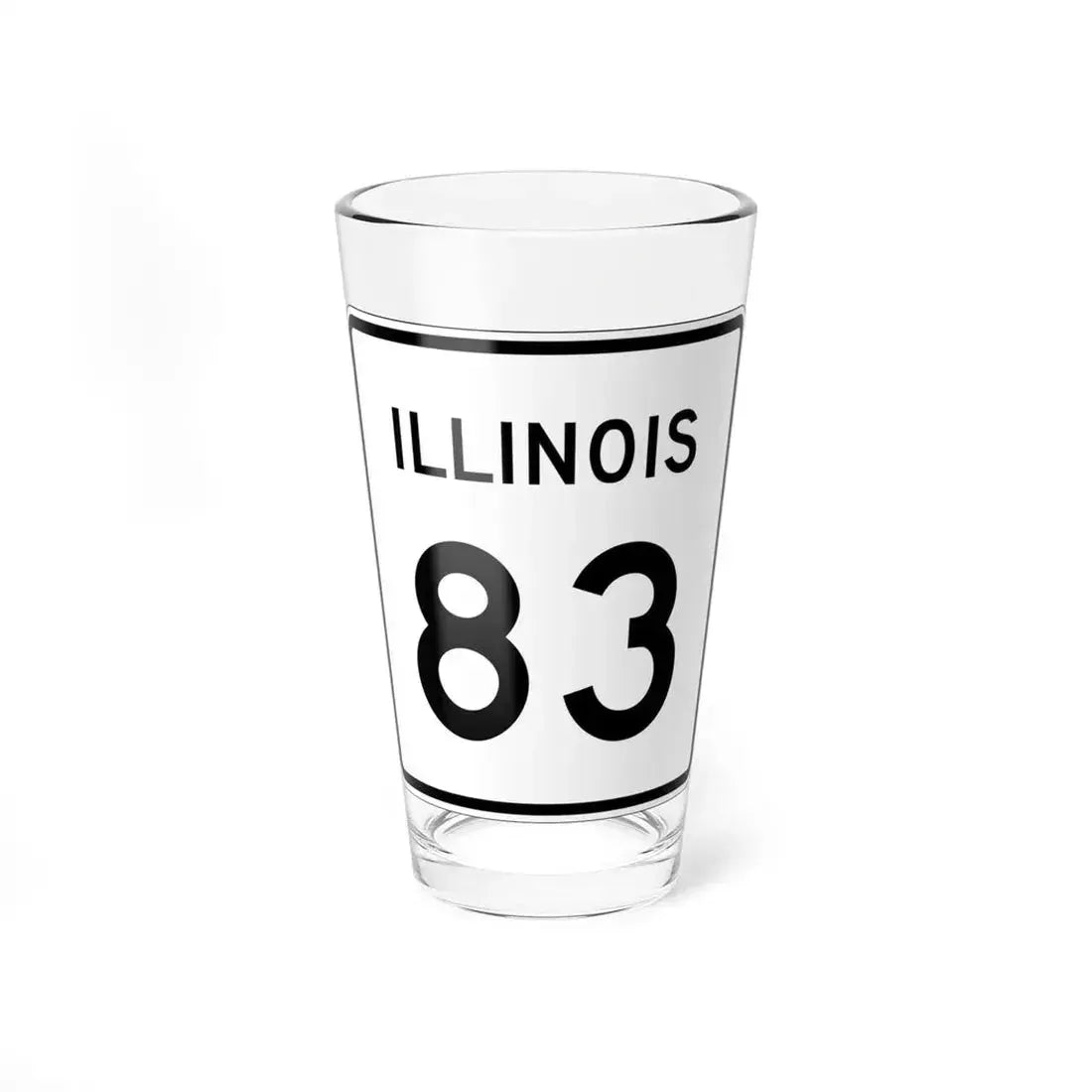 Illinois 83 (Illinois) (Road Sign) Pint Glass 16oz 16oz - Go Mug Yourself