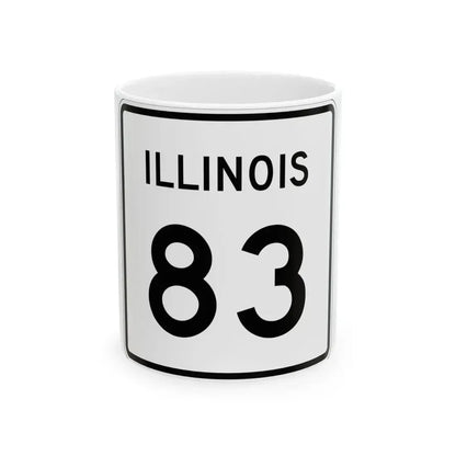 Illinois 83 (Illinois) (Road Sign) White Coffee Mug 11oz - Go Mug Yourself