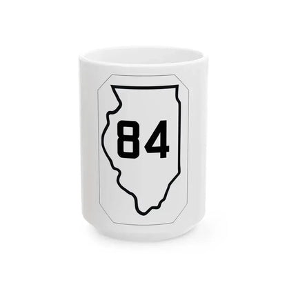 Illinois 84 1926 (Illinois) (Road Sign) White Coffee Mug 15oz - Go Mug Yourself
