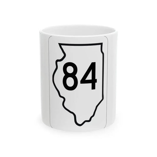 Illinois 84 1950 (Illinois) (Road Sign) White Coffee Mug 11oz - Go Mug Yourself