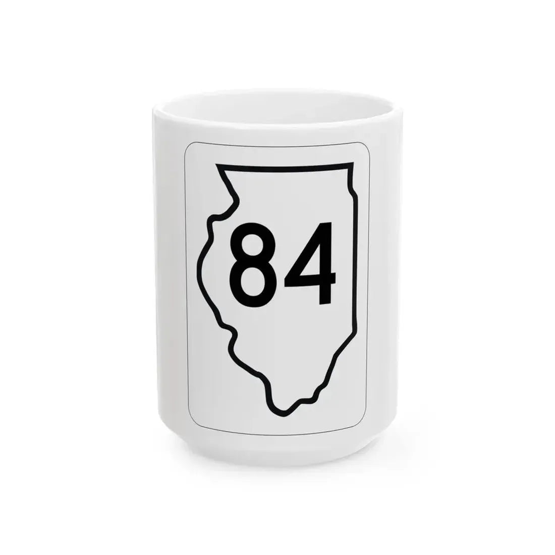 Illinois 84 1950 (Illinois) (Road Sign) White Coffee Mug 15oz - Go Mug Yourself