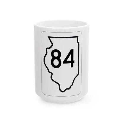 Illinois 84 1950 (Illinois) (Road Sign) White Coffee Mug 15oz - Go Mug Yourself