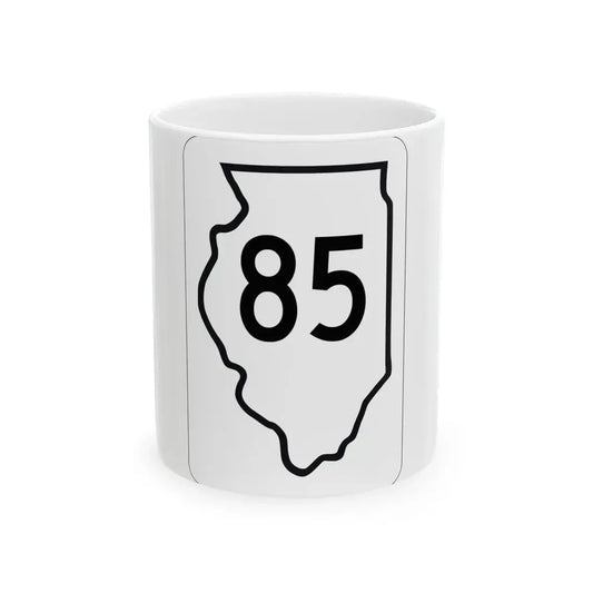 Illinois 85 1950 (Illinois) (Road Sign) White Coffee Mug 11oz - Go Mug Yourself