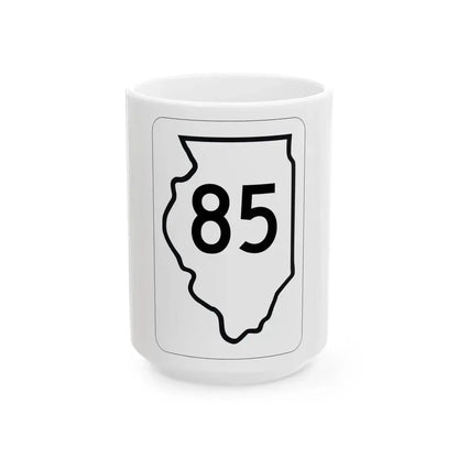 Illinois 85 1950 (Illinois) (Road Sign) White Coffee Mug 15oz - Go Mug Yourself