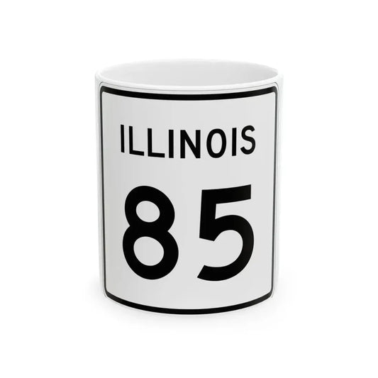 Illinois 85 (Illinois) (Road Sign) White Coffee Mug 11oz - Go Mug Yourself