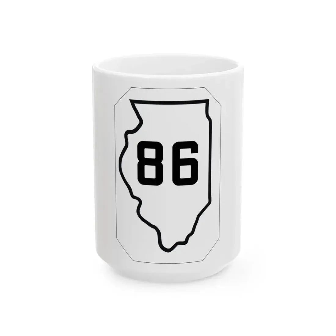Illinois 86 1926 (Illinois) (Road Sign) White Coffee Mug 15oz - Go Mug Yourself