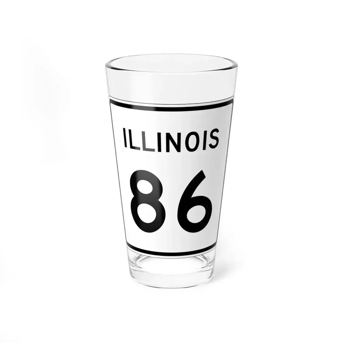 Illinois 86 (Illinois) (Road Sign) Pint Glass 16oz 16oz - Go Mug Yourself