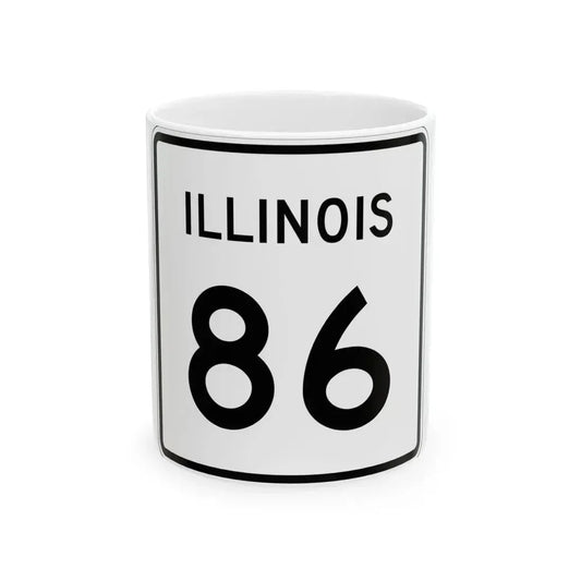 Illinois 86 (Illinois) (Road Sign) White Coffee Mug 11oz - Go Mug Yourself