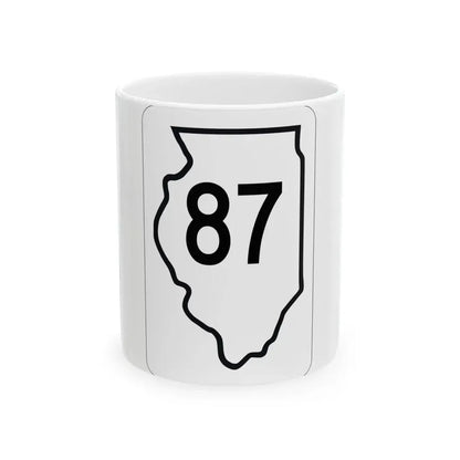 Illinois 87 1950 (Illinois) (Road Sign) White Coffee Mug 11oz - Go Mug Yourself