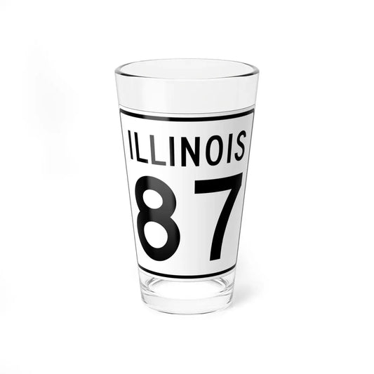 Illinois 87 1960 (Illinois) (Road Sign) Pint Glass 16oz 16oz - Go Mug Yourself