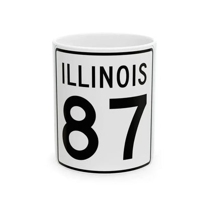 Illinois 87 1960 (Illinois) (Road Sign) White Coffee Mug 11oz - Go Mug Yourself