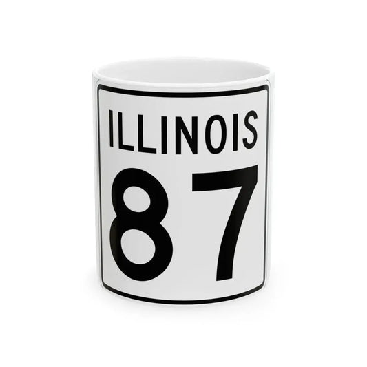Illinois 87 1960 (Illinois) (Road Sign) White Coffee Mug 11oz - Go Mug Yourself