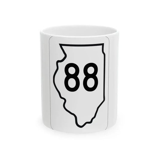 Illinois 88 1950 (Illinois) (Road Sign) White Coffee Mug 11oz - Go Mug Yourself