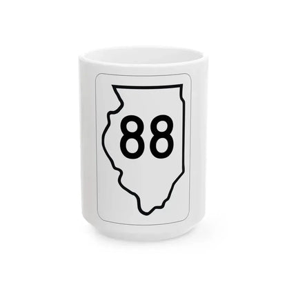Illinois 88 1950 (Illinois) (Road Sign) White Coffee Mug 15oz - Go Mug Yourself