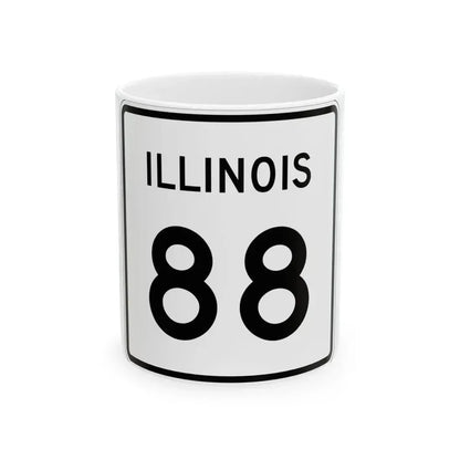 Illinois 88 (Illinois) (Road Sign) White Coffee Mug 11oz - Go Mug Yourself