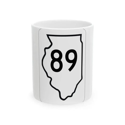Illinois 89 1950 (Illinois) (Road Sign) White Coffee Mug 11oz - Go Mug Yourself